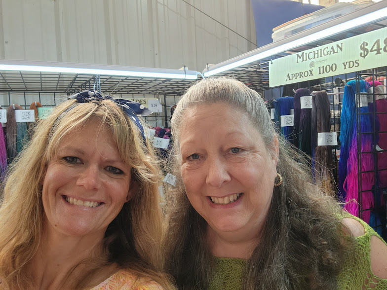 Owner, Keli and former owner, Tracey at a yarn show